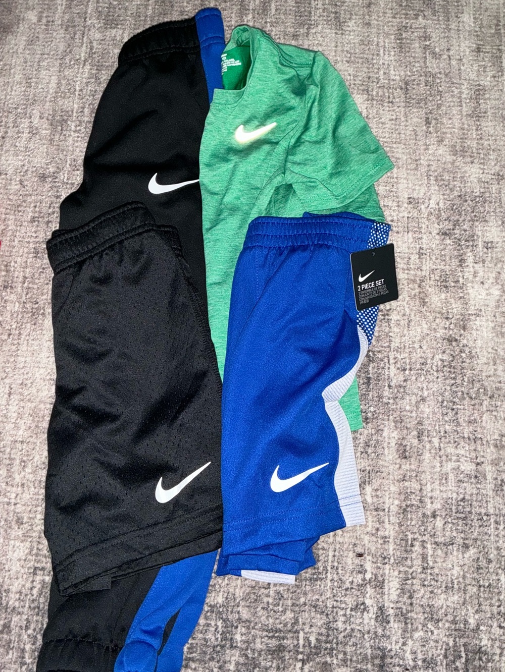 Nike Kids Athletic Shorts & Tee Set - Black, Blue, Green Pants, shorts.
